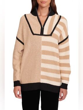STAUD Hampton Colorblock Quarter-Zip Pullover